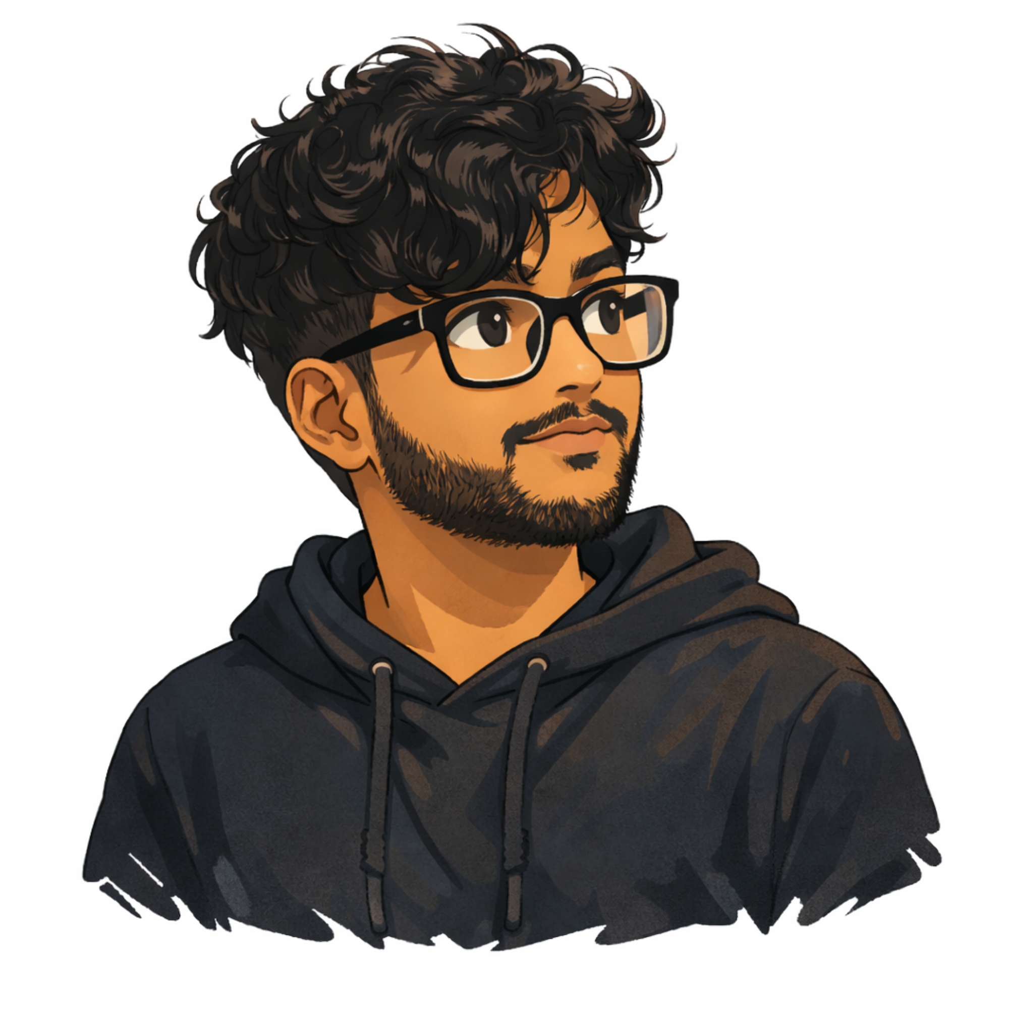 Illustrated portrait of Sasank Mangamuri